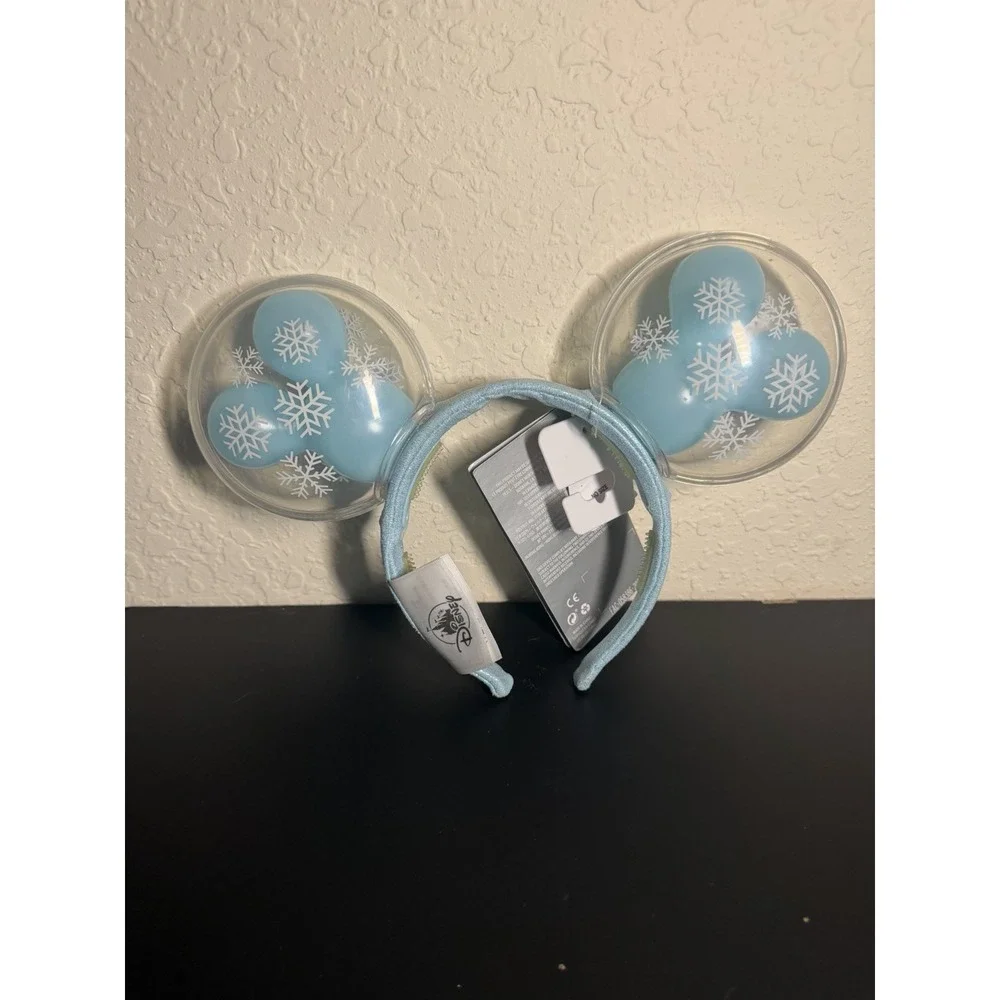 Disney Parks Light-Up Mickey Mouse Snow Globe Balloon Ear Headband NWT